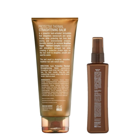 Brazilian Blowout, Protective Thermal Straightening Balm + Brazilian Dry Oil - Picture 2 of 11